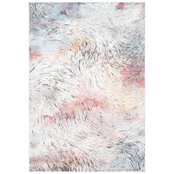 SAFAVIEH Phoenix Keiran Abstract Area Rug, Ivory/Pink, 5'3" x 7'7"