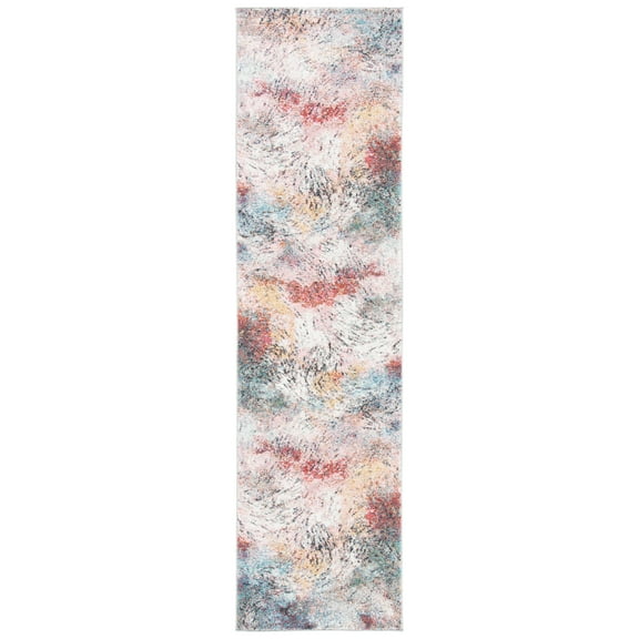 SAFAVIEH Phoenix Keiran Abstract Runner Rug, Ivory/Pink, 2'2" x 10'