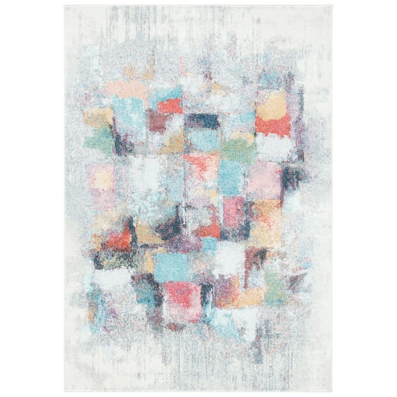 SAFAVIEH Phoenix Kimberly Abstract Area Rug, Ivory/Grey, 5'3" x 7'7"