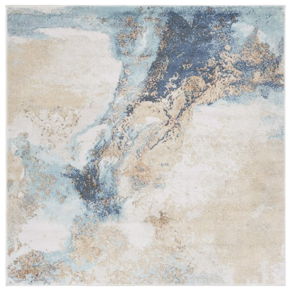 SAFAVIEH Phoenix Lauressa Abstract Area Rug, Blue, 6'7" x 6'7" Square
