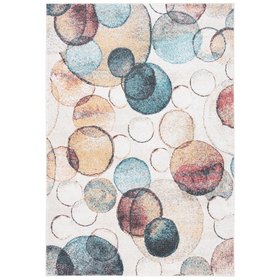SAFAVIEH Phoenix Leighton Abstract Area Rug, Ivory/Rust, 8' x 10'