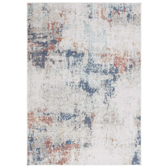 SAFAVIEH Phoenix Lynna Abstract Area Rug, Ivory/Blue Rust, 8' x 10'