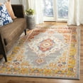 thumbnail image 1 of SAFAVIEH Phoenix Melody Floral Bordered Area Rug, Orange/Grey, 5'1" x 7'6", 1 of 7