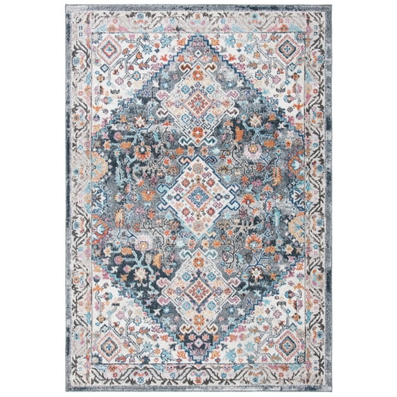 SAFAVIEH Phoenix Phipp Medallion Area Rug, Ivory/Grey, 5'3" x 7'7"