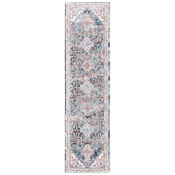 SAFAVIEH Phoenix Phipp Medallion Runner Rug, Ivory/Grey, 2'2" x 8'