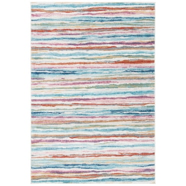 SAFAVIEH Phoenix Rhona Striped Area Rug, Ivory/Blue, 8' x 10'