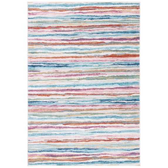SAFAVIEH Phoenix Rhona Striped Area Rug, Ivory/Blue, 9' x 12'
