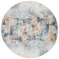 thumbnail image 1 of SAFAVIEH Phoenix Risto Abstract Area Rug, Aqua/Gold Rust, 6'7" x 6'7" Round, 1 of 10