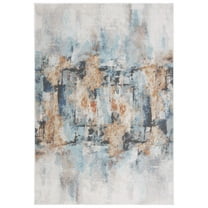 SAFAVIEH Phoenix Risto Abstract Area Rug, Aqua/Gold Rust, 8' x 10'