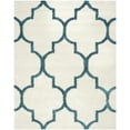 thumbnail image 1 of SAFAVIEH Kids Plush Casual Quatrefoil Shag Area Rug, Ivory/Blue, 8' x 10', 1 of 8