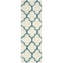 SAFAVIEH Phyillis Geometric Kids Shag Runner Rug, Ivory/Blue, 2'3" x 7'