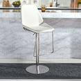 thumbnail image 1 of SAFAVIEH Pierro Gas Lift Bar Stool, White/Brushed Nickle (19 in. W x 22 in. D x 35/45 in. H), 1 of 7