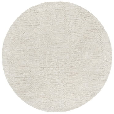 SAFAVIEH Pine Aleah Solid Area Rug, Beige, 6' x 6' Round