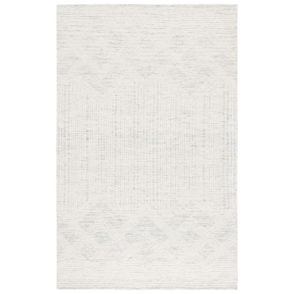 SAFAVIEH Pine Astrid Geometric Area Rug, Light Grey/Ivory, 3' x 5'