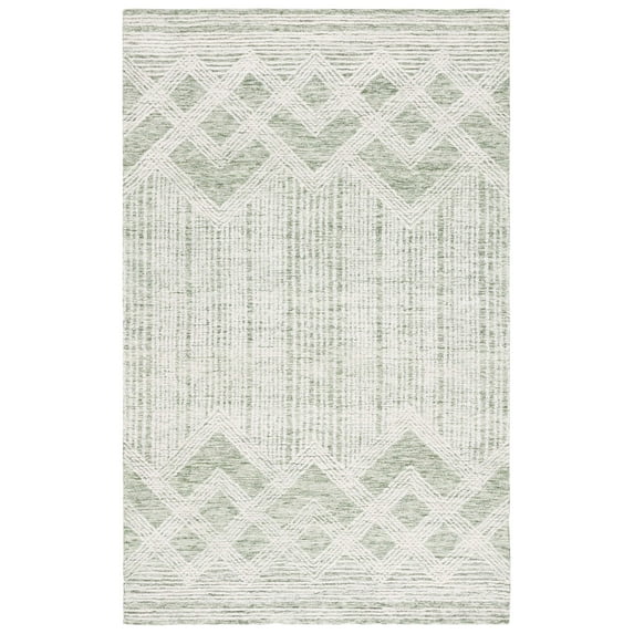 SAFAVIEH Pine Astrid Geometric Area Rug, Sage/Ivory, 6' x 9'
