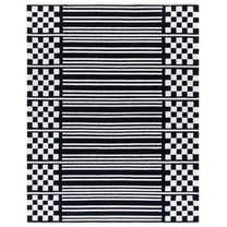 SAFAVIEH Pine Blake Geometric Wool Area Rug, Black/Ivory, 8' x 10'
