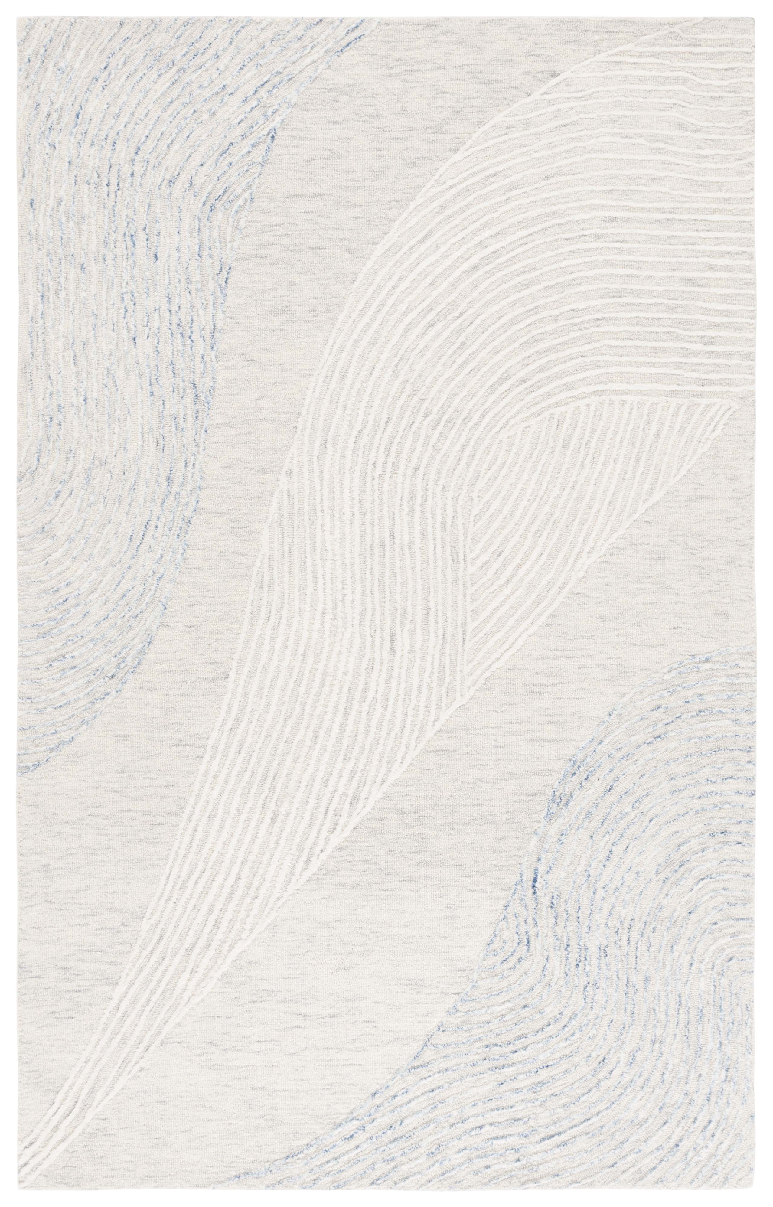 SAFAVIEH Pine Burke Abstract Area Rug, Light Grey/Ivory, 3' x 5'