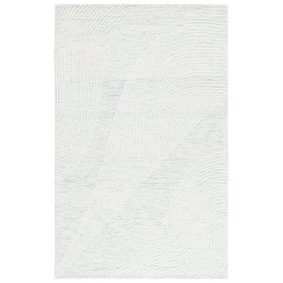 SAFAVIEH Pine Burke Abstract Area Rug, Turquoise/Ivory, 9' x 12'
