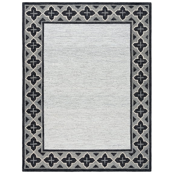 SAFAVIEH Pine Chao Geometric Area Rug, Charcoal/Ivory, 8' x 10'