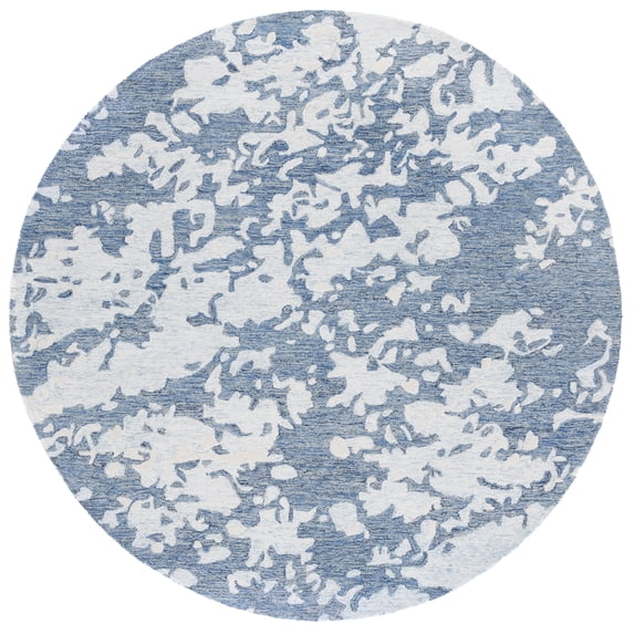 SAFAVIEH Pine Jalen Oriental Area Rug, Blue/Ivory, 6' x 6' Round