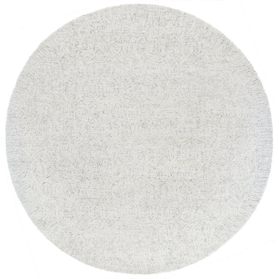 SAFAVIEH Pine Jessamine Solid Area Rug, Silver, 6' x 6' Round