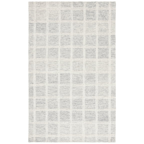 SAFAVIEH Pine Josh Geometric Area Rug, Gray/Ivory, 4' x 6'