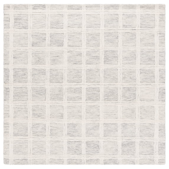 SAFAVIEH Pine Josh Geometric Area Rug, Gray/Ivory, 6' x 6' Square