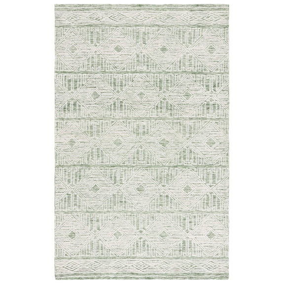 SAFAVIEH Pine Knot Geometric Area Rug, Green/Ivory, 8' x 10'