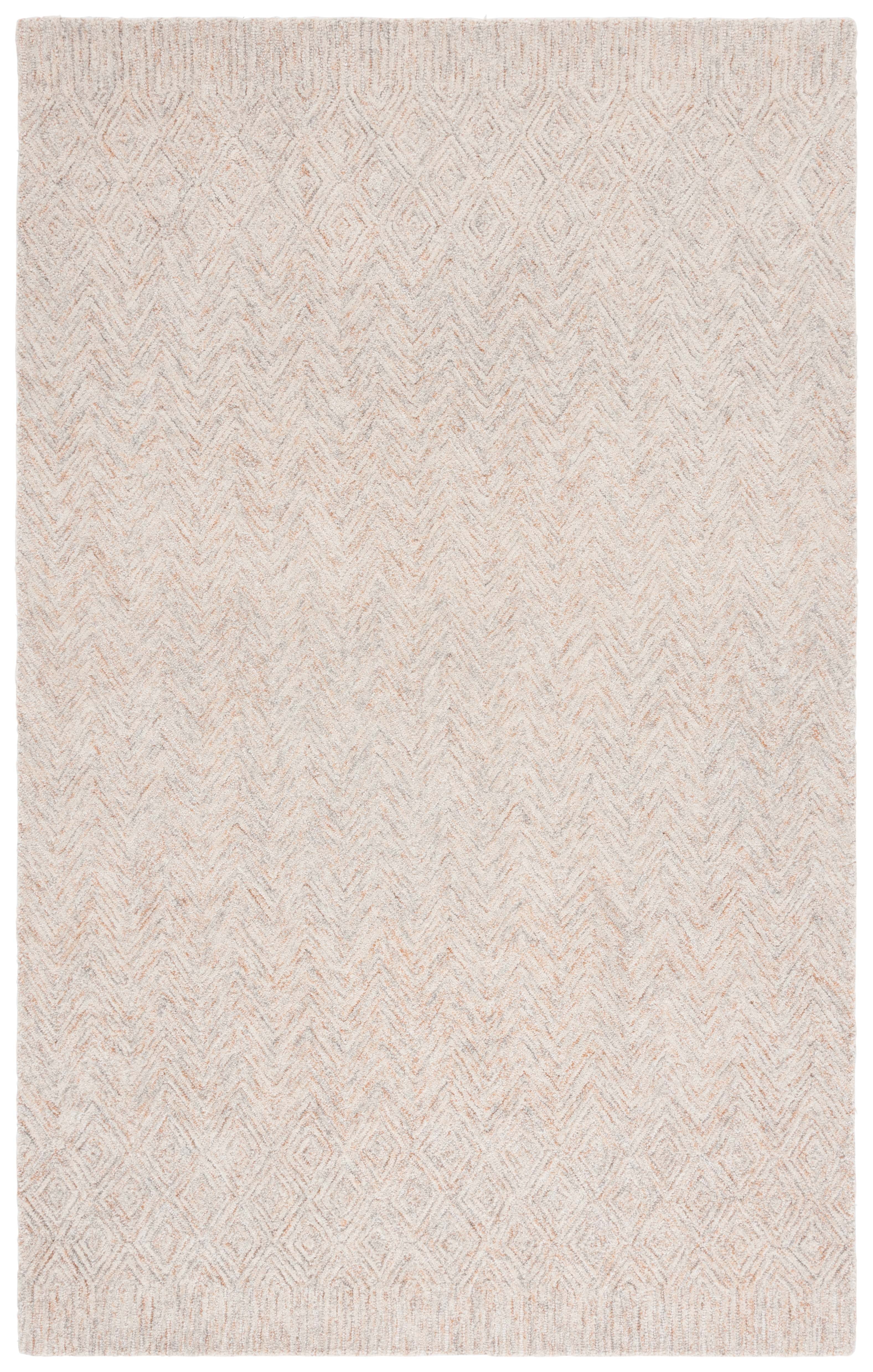 SAFAVIEH Pine Maria Geometric Area Rug, Rust/Light Gray, 5' x 8'