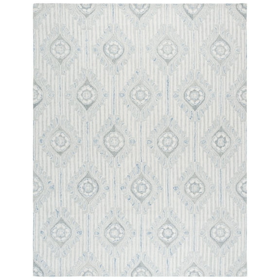 SAFAVIEH Pine Mariko Oriental Area Rug, Light Grey/Blue, 8' x 10'