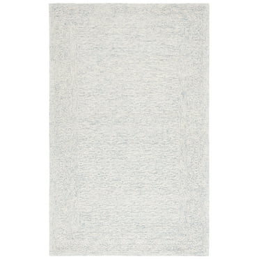 SAFAVIEH Pine Nadia Solid Area Rug, Light Blue/Ivory, 5' x 8'