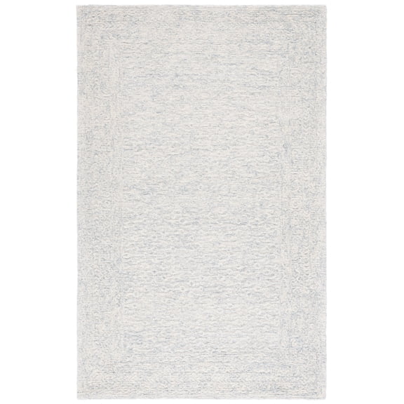 SAFAVIEH Pine Nadia Solid Area Rug, Light Blue/Ivory, 5' x 8'