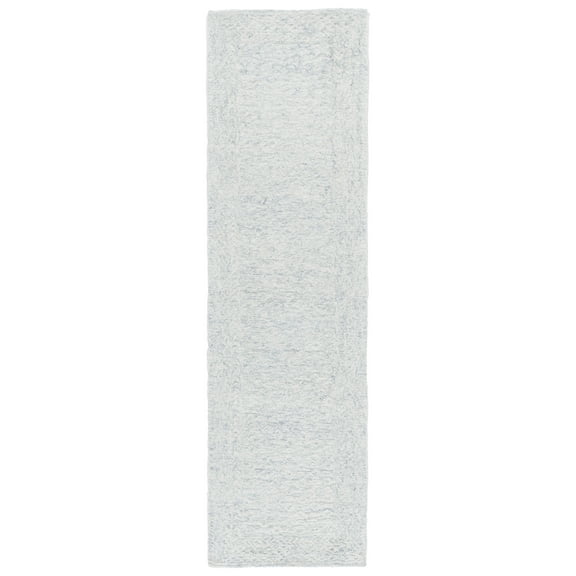 SAFAVIEH Pine Nadia Solid Runner Rug, Light Blue/Ivory, 2'3" x 8'