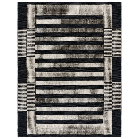 SAFAVIEH Pine Qendro Geometric Area Rug, Charcoal/Ivory, 8' x 10'