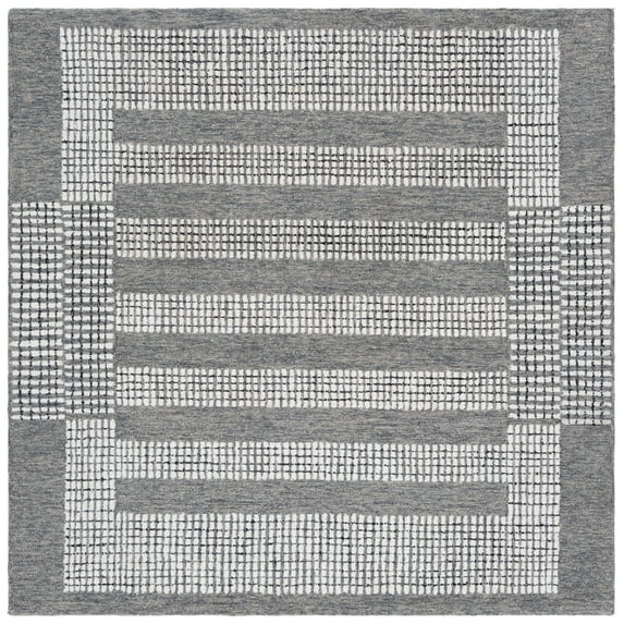 SAFAVIEH Pine Qendro Geometric Area Rug, Grey/Ivory, 6' x 6' Square