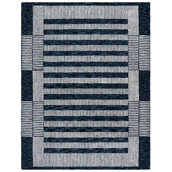 SAFAVIEH Pine Qendro Geometric Area Rug, Navy/Ivory, 8' x 10'