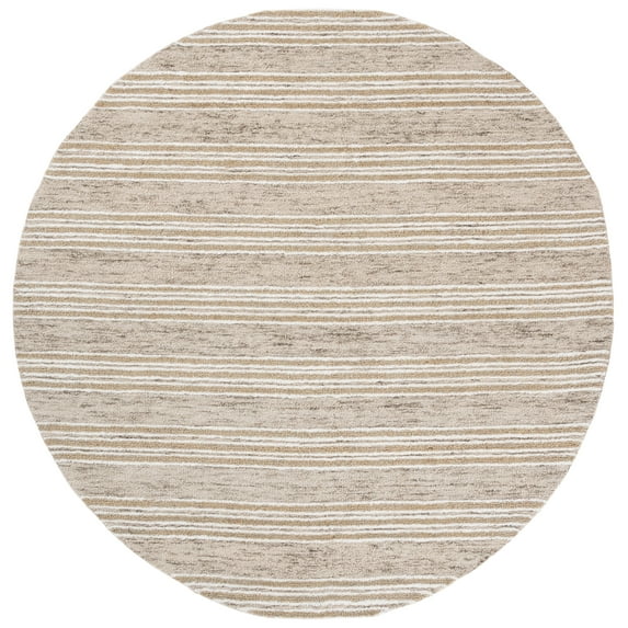 SAFAVIEH Pine Rowina Striped Area Rug, Ivory/Taupe, 6' x 6' Round