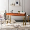 thumbnail image 1 of SAFAVIEH Pine Solid Mid-Century 2 Drawer Desk, Natural/Gold, 1 of 10