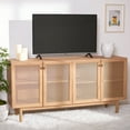thumbnail image 1 of SAFAVIEH Piran 4 Door 2-Shelf Media Stand Oak / Gold, 1 of 10