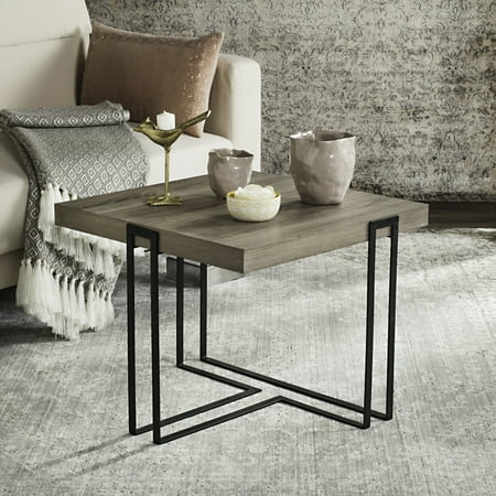 SAFAVIEH Pitt Mid-Century Scandinavian Wood End Table, Light Grey