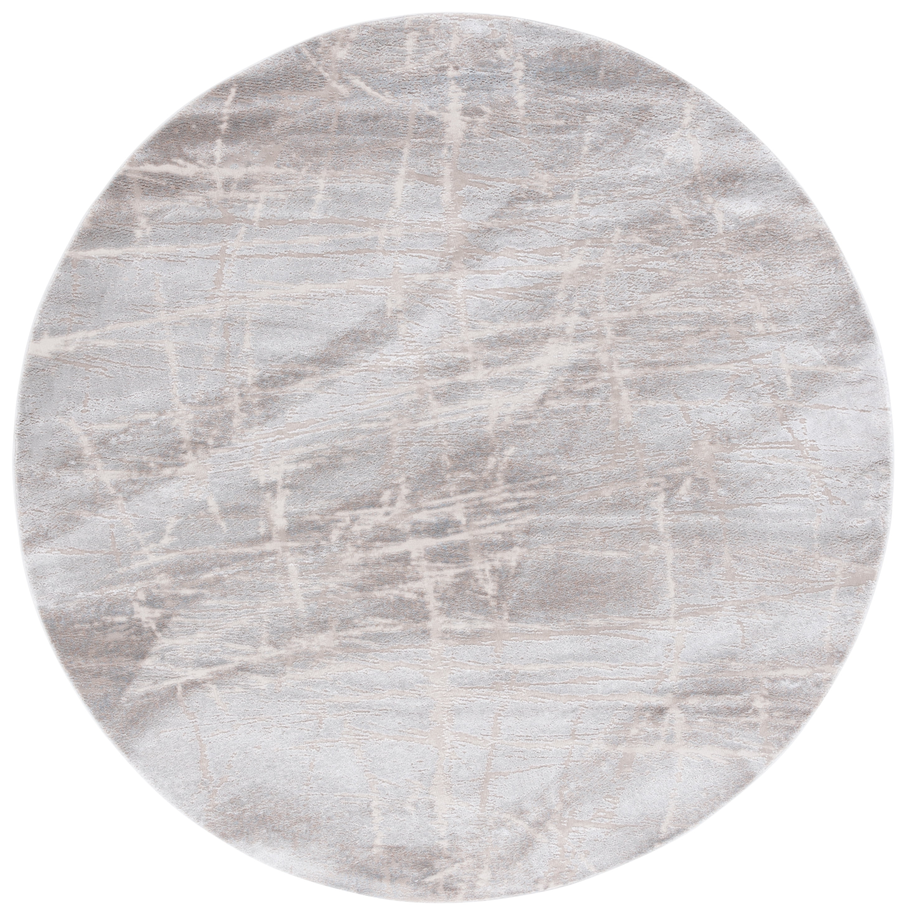 SAFAVIEH Platinum Malandra Abstract Area Rug, Gray/Light Gray, 6'7" x 6'7" Round