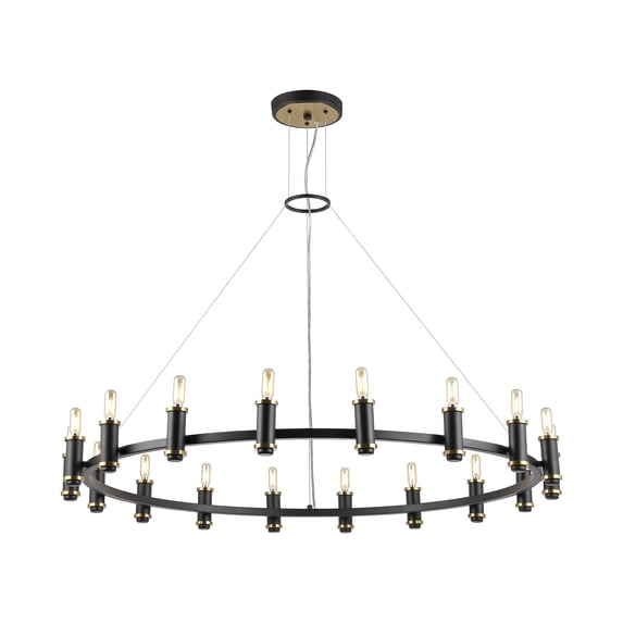 SAFAVIEH Poitier 18-Light Modern Black Brass Iron Chandelier