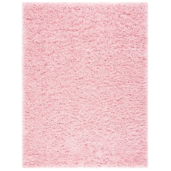SAFAVIEH Polar Abbot Solid Plush Shag Area Rug, Light Pink, 6'7" x 9'2"