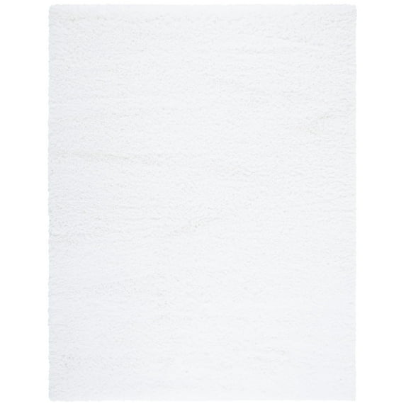 SAFAVIEH Polar Abbot Solid Plush Shag Area Rug, White, 11' x 15'