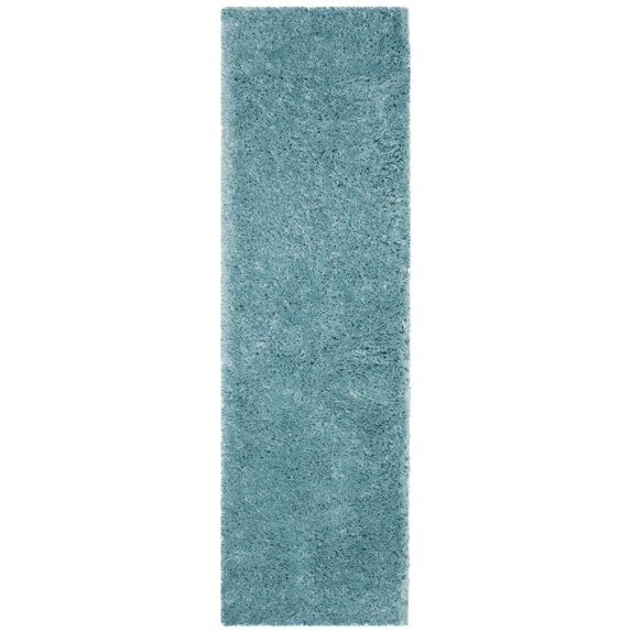 SAFAVIEH Polar Abbot Solid Plush Shag Runner Rug, Light Turquoise, 2'3" x 12'