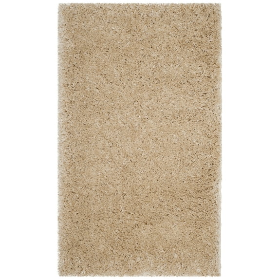 SAFAVIEH Polar Abbot Solid Shag Area Rug, Light Beige, 2'3" x 4'