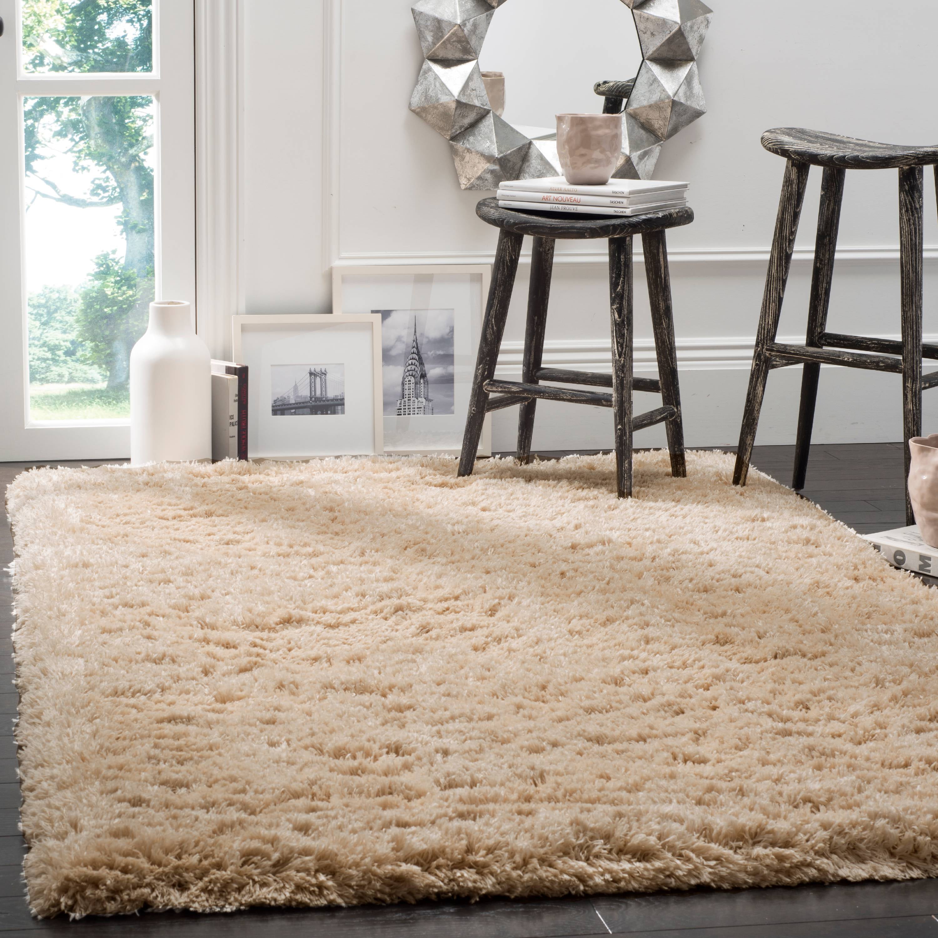 Abbot Rug SAFAVIEH Polar Abbot Solid Shag Area Rug, Light Beige, 3' x 5 ...