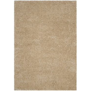 SAFAVIEH Polar Abbot Solid Shag Area Rug, Light Beige, 4' x 6'