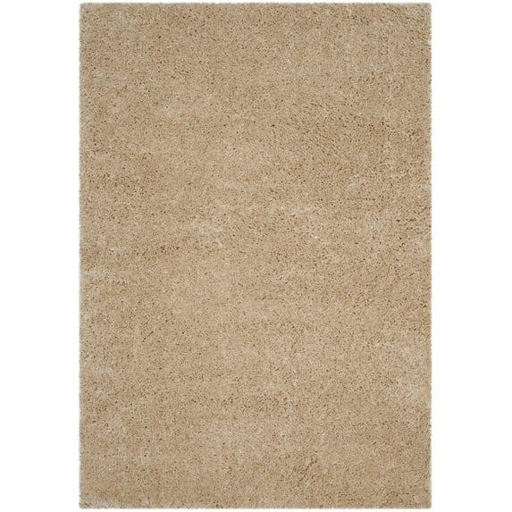 SAFAVIEH Polar Abbot Solid Shag Area Rug, Light Beige, 4' x 6'
