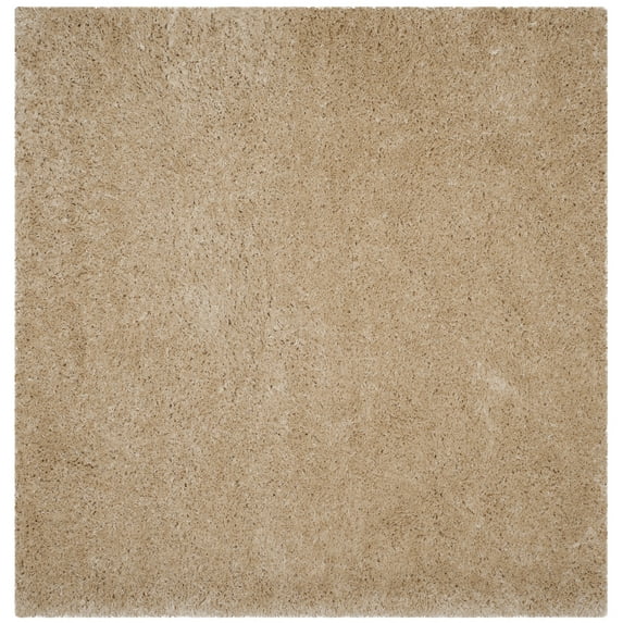 SAFAVIEH Polar Abbot Solid Shag Area Rug, Light Beige, 6'7" x 6'7" Square